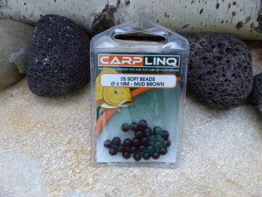 25 Soft Beads mit 6mm Durchmesser in Mud Brown